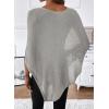 image:imageSHEWIN Womens Sheer Knit Poncho Crochet Summer Tops See Through Mesh Spring Sweaters Beach Cover Ups for Women 2026Light Grey