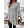 image:imageSHEWIN Womens Sheer Knit Poncho Crochet Summer Tops See Through Mesh Spring Sweaters Beach Cover Ups for Women 2026Light Grey