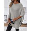 image:imageSHEWIN Womens Sheer Knit Poncho Crochet Summer Tops See Through Mesh Spring Sweaters Beach Cover Ups for Women 2026Light Grey