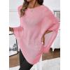 image:imageSHEWIN Womens Sheer Knit Poncho Crochet Summer Tops See Through Mesh Spring Sweaters Beach Cover Ups for Women 2026Pink