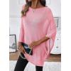 image:imageSHEWIN Womens Sheer Knit Poncho Crochet Summer Tops See Through Mesh Spring Sweaters Beach Cover Ups for Women 2026Pink