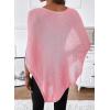 image:imageSHEWIN Womens Sheer Knit Poncho Crochet Summer Tops See Through Mesh Spring Sweaters Beach Cover Ups for Women 2026Pink