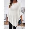 image:imageSHEWIN Womens Sheer Knit Poncho Crochet Summer Tops See Through Mesh Spring Sweaters Beach Cover Ups for Women 2026White