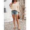 image:imageSHEWIN Womens Spring Tops Crochet 34 Length Sleeve Pullover Sweater Oversized Summer Shirts Trendy Beach Vacation ClothesBeige