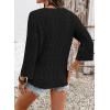 image:imageSHEWIN Womens Spring Tops Crochet 34 Length Sleeve Pullover Sweater Oversized Summer Shirts Trendy Beach Vacation ClothesBlack