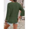 image:imageSHEWIN Womens Spring Tops Crochet 34 Length Sleeve Pullover Sweater Oversized Summer Shirts Trendy Beach Vacation ClothesGreen