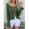 image:imageSHEWIN Womens Spring Tops Crochet 34 Length Sleeve Pullover Sweater Oversized Summer Shirts Trendy Beach Vacation ClothesGreen