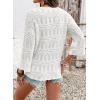 image:imageSHEWIN Womens Spring Tops Crochet 34 Length Sleeve Pullover Sweater Oversized Summer Shirts Trendy Beach Vacation ClothesWhite