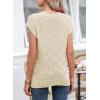 image:imageSHEWIN Womens Spring Tops for Women Casual Crewneck Short Sleeve Shirts Cap Sleeve Knit Sweater Vest Summer TopsBeige