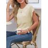 image:imageSHEWIN Womens Spring Tops for Women Casual Crewneck Short Sleeve Shirts Cap Sleeve Knit Sweater Vest Summer TopsBeige