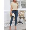 image:imageSHEWIN Womens Spring Tops for Women Casual Crewneck Short Sleeve Shirts Cap Sleeve Knit Sweater Vest Summer TopsBeige