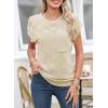 image:imageSHEWIN Womens Spring Tops for Women Casual Crewneck Short Sleeve Shirts Cap Sleeve Knit Sweater Vest Summer TopsBeige