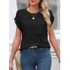 image:imageSHEWIN Womens Spring Tops for Women Casual Crewneck Short Sleeve Shirts Cap Sleeve Knit Sweater Vest Summer TopsBlack