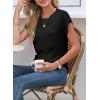 image:imageSHEWIN Womens Spring Tops for Women Casual Crewneck Short Sleeve Shirts Cap Sleeve Knit Sweater Vest Summer TopsBlack