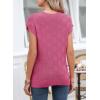 image:imageSHEWIN Womens Spring Tops for Women Casual Crewneck Short Sleeve Shirts Cap Sleeve Knit Sweater Vest Summer TopsBright Pink