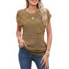 image:imageSHEWIN Womens Spring Tops for Women Casual Crewneck Short Sleeve Shirts Cap Sleeve Knit Sweater Vest Summer TopsCamel