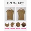 image:imageSHEWIN Womens Spring Tops for Women Casual Crewneck Short Sleeve Shirts Cap Sleeve Knit Sweater Vest Summer TopsCamel