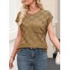 image:imageSHEWIN Womens Spring Tops for Women Casual Crewneck Short Sleeve Shirts Cap Sleeve Knit Sweater Vest Summer TopsCamel