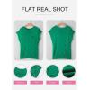 image:imageSHEWIN Womens Spring Tops for Women Casual Crewneck Short Sleeve Shirts Cap Sleeve Knit Sweater Vest Summer TopsDark Green