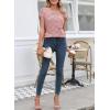 image:imageSHEWIN Womens Spring Tops for Women Casual Crewneck Short Sleeve Shirts Cap Sleeve Knit Sweater Vest Summer TopsDusty Pink