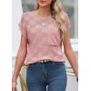 image:imageSHEWIN Womens Spring Tops for Women Casual Crewneck Short Sleeve Shirts Cap Sleeve Knit Sweater Vest Summer TopsDusty Pink
