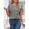 image:imageSHEWIN Womens Spring Tops for Women Casual Crewneck Short Sleeve Shirts Cap Sleeve Knit Sweater Vest Summer TopsGray