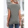 image:imageSHEWIN Womens Spring Tops for Women Casual Crewneck Short Sleeve Shirts Cap Sleeve Knit Sweater Vest Summer TopsGray