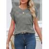 image:imageSHEWIN Womens Spring Tops for Women Casual Crewneck Short Sleeve Shirts Cap Sleeve Knit Sweater Vest Summer TopsGray