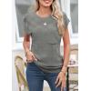 image:imageSHEWIN Womens Spring Tops for Women Casual Crewneck Short Sleeve Shirts Cap Sleeve Knit Sweater Vest Summer TopsGray