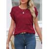 image:imageSHEWIN Womens Spring Tops for Women Casual Crewneck Short Sleeve Shirts Cap Sleeve Knit Sweater Vest Summer TopsRacing Red