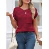 image:imageSHEWIN Womens Spring Tops for Women Casual Crewneck Short Sleeve Shirts Cap Sleeve Knit Sweater Vest Summer TopsRacing Red