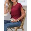 image:imageSHEWIN Womens Spring Tops for Women Casual Crewneck Short Sleeve Shirts Cap Sleeve Knit Sweater Vest Summer TopsRacing Red