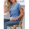 image:imageSHEWIN Womens Spring Tops for Women Casual Crewneck Short Sleeve Shirts Cap Sleeve Knit Sweater Vest Summer TopsSky Blue