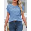image:imageSHEWIN Womens Spring Tops for Women Casual Crewneck Short Sleeve Shirts Cap Sleeve Knit Sweater Vest Summer TopsSky Blue
