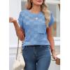 image:imageSHEWIN Womens Spring Tops for Women Casual Crewneck Short Sleeve Shirts Cap Sleeve Knit Sweater Vest Summer TopsSky Blue