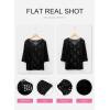 image:imageSHEWIN Womens Summer Tops Hollow Out Beach Crochet Cover Ups V Neck 34 Sleeve Pullover Sweater ShirtsBlack