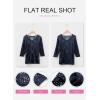 image:imageSHEWIN Womens Summer Tops Hollow Out Beach Crochet Cover Ups V Neck 34 Sleeve Pullover Sweater ShirtsDirty Blue