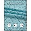 image:imageSHEWIN Womens Summer Tops Hollow Out Beach Crochet Cover Ups V Neck 34 Sleeve Pullover Sweater ShirtsIceland Blue