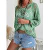 image:imageSHEWIN Womens Summer Tops Hollow Out Beach Crochet Cover Ups V Neck 34 Sleeve Pullover Sweater ShirtsMint Green