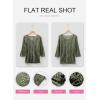 image:imageSHEWIN Womens Summer Tops Hollow Out Beach Crochet Cover Ups V Neck 34 Sleeve Pullover Sweater ShirtsVineyard Green