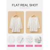 image:imageSHEWIN Womens Summer Tops Hollow Out Beach Crochet Cover Ups V Neck 34 Sleeve Pullover Sweater ShirtsWhite