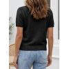 image:imageSHEWIN Womens Sweaters Short Sleeve Color Block Tops Lightweight Summer Spring Shirts Business Casual PulloversBlack