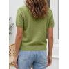 image:imageSHEWIN Womens Sweaters Short Sleeve Color Block Tops Lightweight Summer Spring Shirts Business Casual PulloversGreen