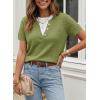 image:imageSHEWIN Womens Sweaters Short Sleeve Color Block Tops Lightweight Summer Spring Shirts Business Casual PulloversGreen