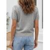 image:imageSHEWIN Womens Sweaters Short Sleeve Color Block Tops Lightweight Summer Spring Shirts Business Casual PulloversGrey