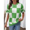 image:imageSHEWIN Womens Tops Crewneck Plaid Short Sleeve Sweater Vest Spring Outfits for Women 2026Green