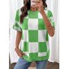 image:imageSHEWIN Womens Tops Crewneck Plaid Short Sleeve Sweater Vest Spring Outfits for Women 2026Green