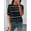 image:imageSHEWIN Womens Tops Crewneck Short Sleeve Sweater Pullover Knit Striped Shirt Spring Outfits for Women 2026Black
