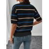 image:imageSHEWIN Womens Tops Crewneck Short Sleeve Sweater Pullover Knit Striped Shirt Spring Outfits for Women 2026Black