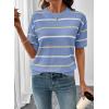 image:imageSHEWIN Womens Tops Crewneck Short Sleeve Sweater Pullover Knit Striped Shirt Spring Outfits for Women 2026Blue